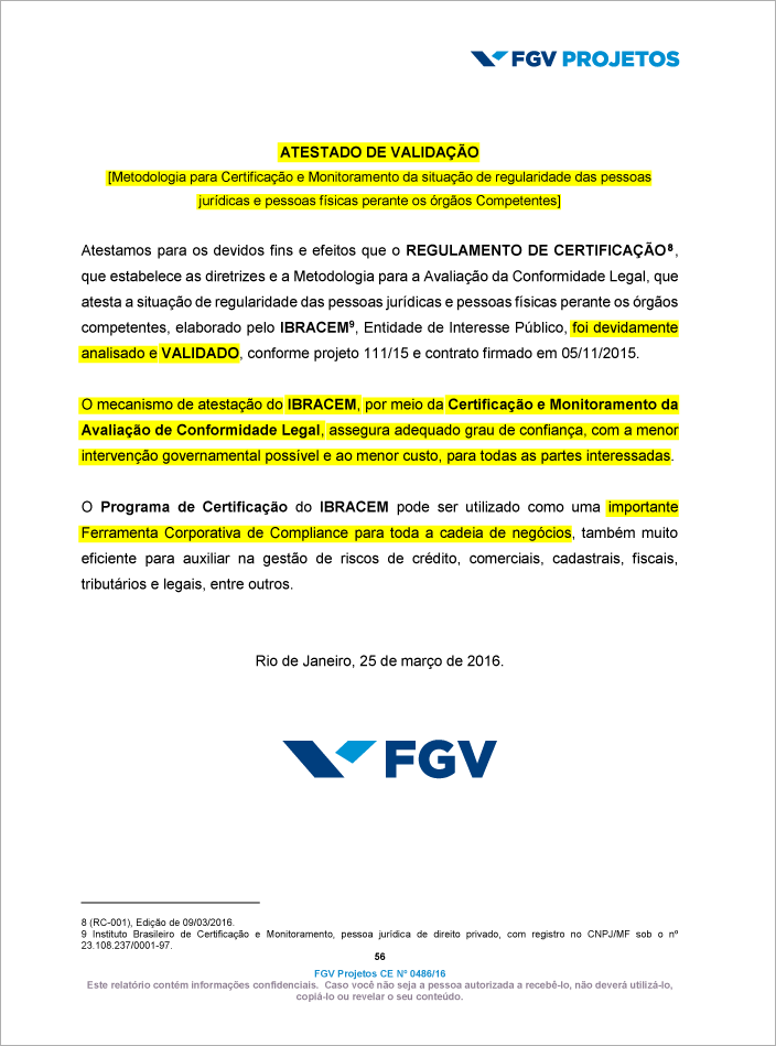 Atestado FGV - Fundação Getulio Vargas